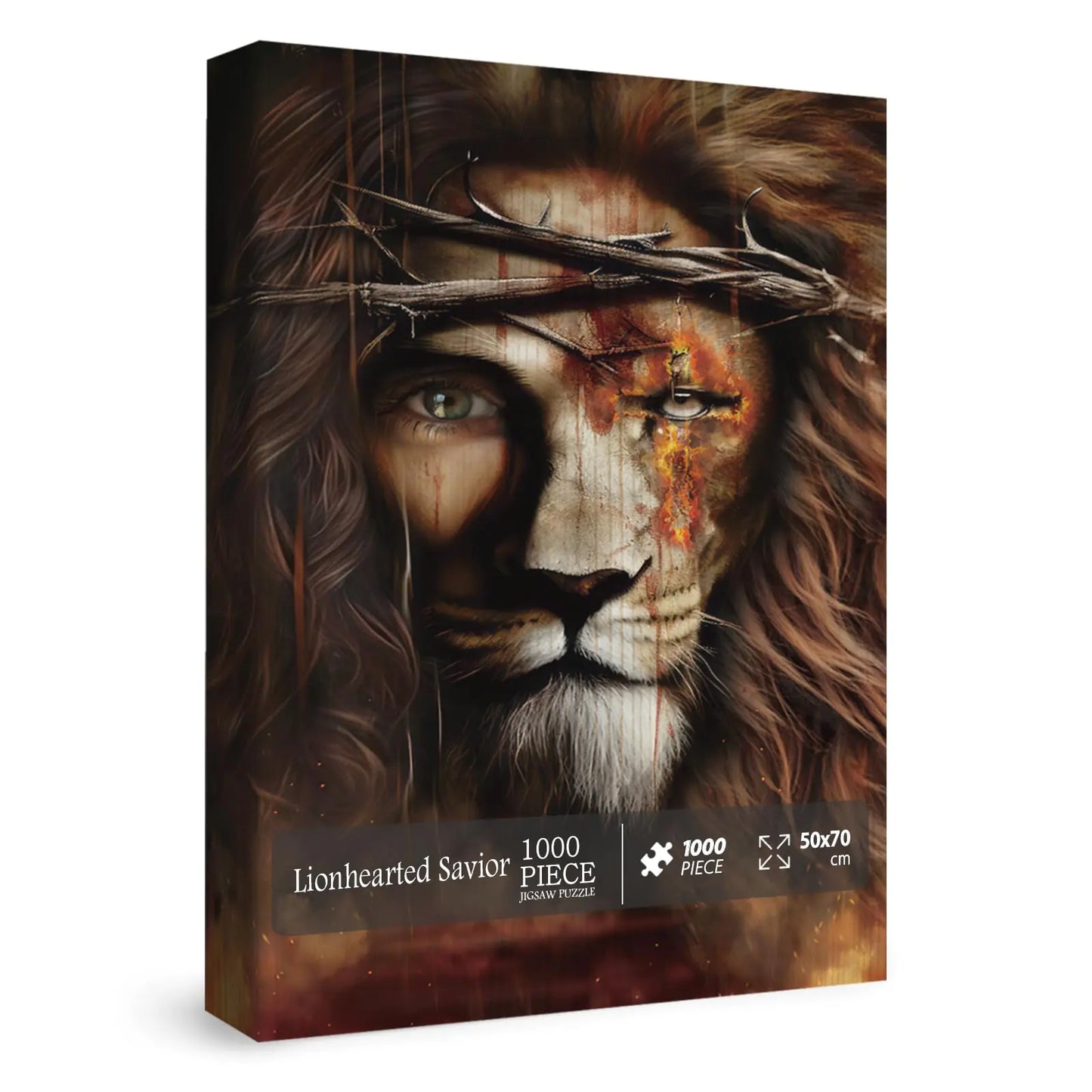 Jesus Christ Puzzle 1000 Piece Christian Jigsaw Puzzle Animal Lion Puzzle for Home Decor