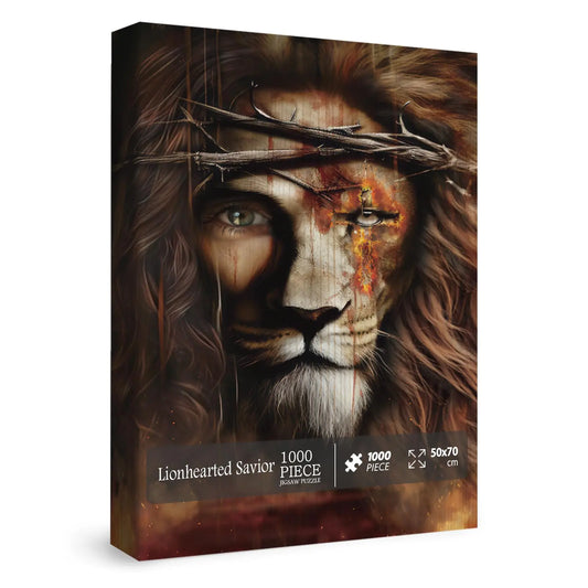 Jesus Christ Puzzle 1000 Piece Christian Jigsaw Puzzle Animal Lion Puzzle for Home Decor