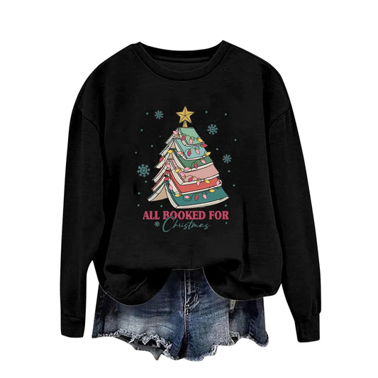 Christmas Sweatshirts for Women Casual Long Sleeve  Merry Christmas Black 2XL